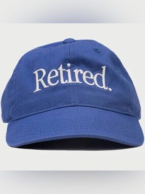 Retired. Embroidered Blue Baseball Cap